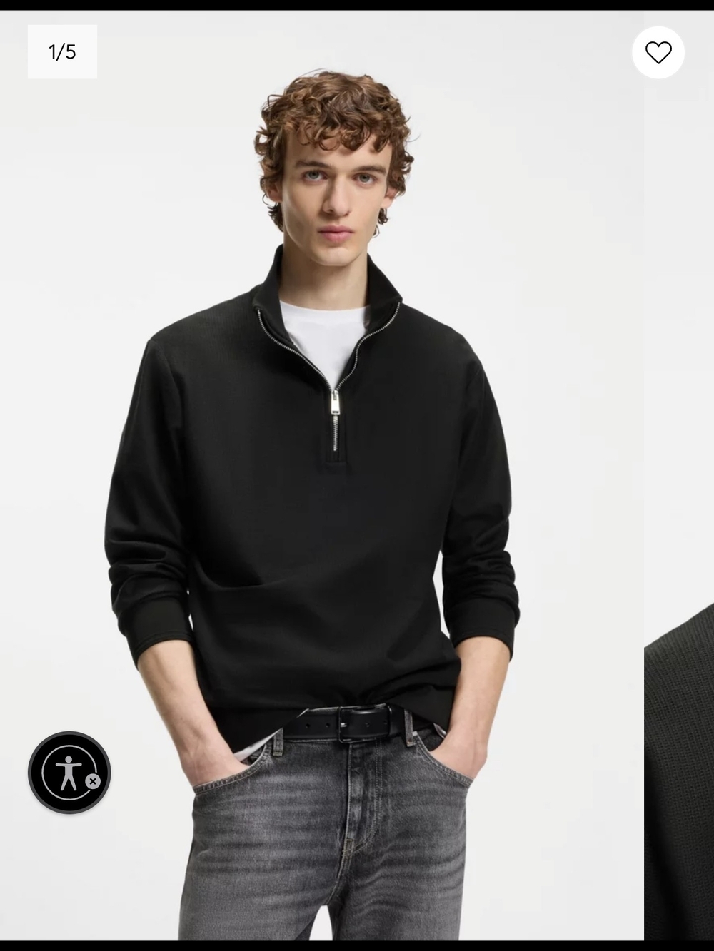 Hugo Boss Men's Black Quarter-Zip Sweater